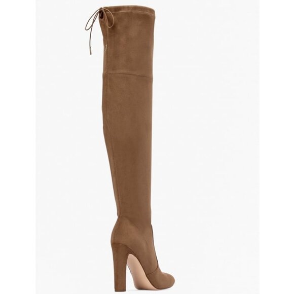 JustFab Jesyna Thigh High Taupe Brown Sueded Wide Calf Boot SZ 8 - Picture 5 of 7